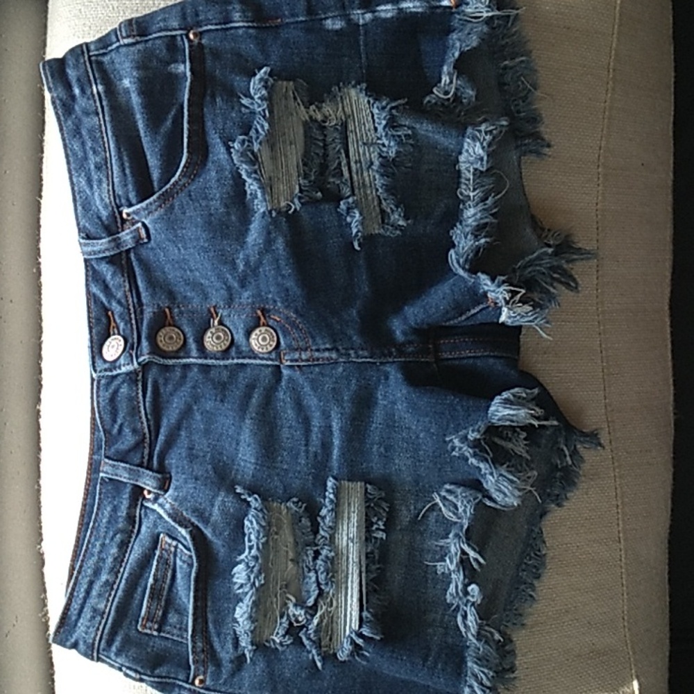 Fashion Jeans Denim Shorts Mid Cheek Size M
